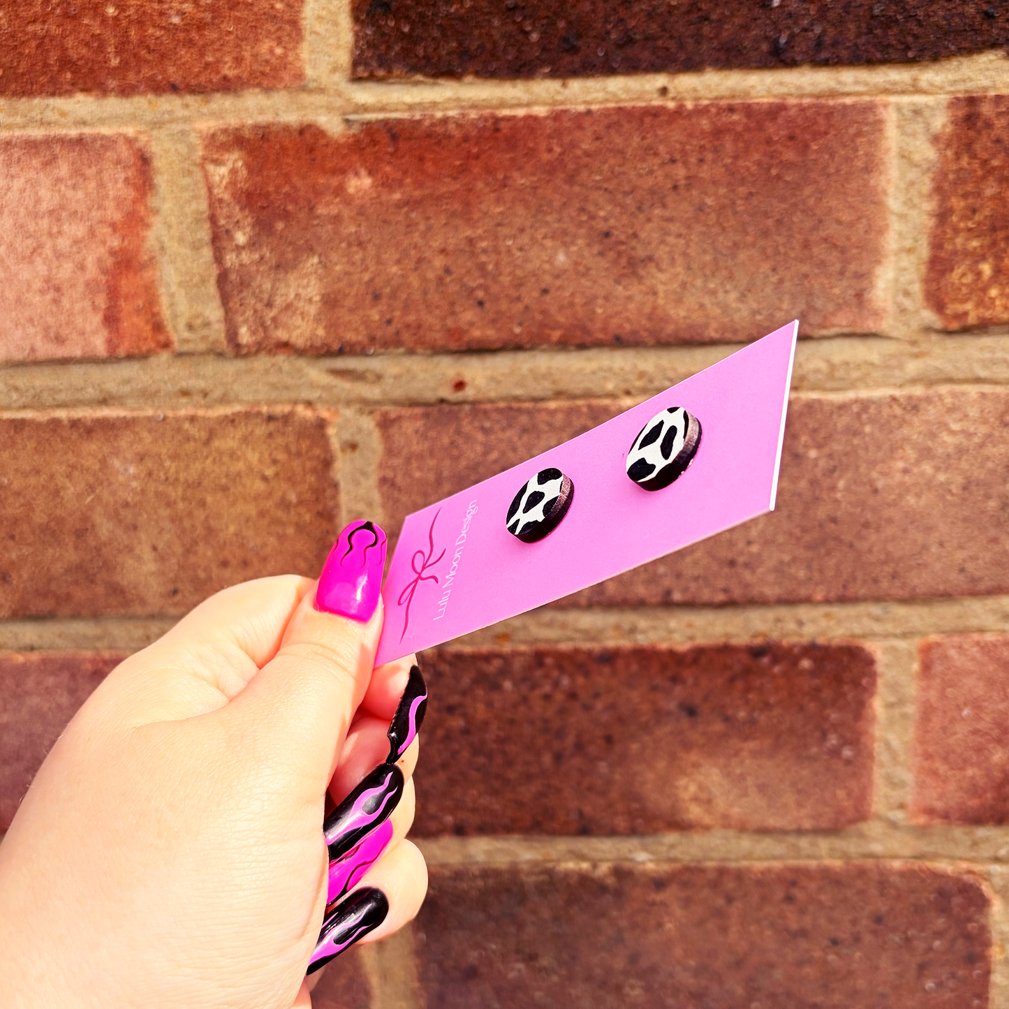 Cow Print Studs
