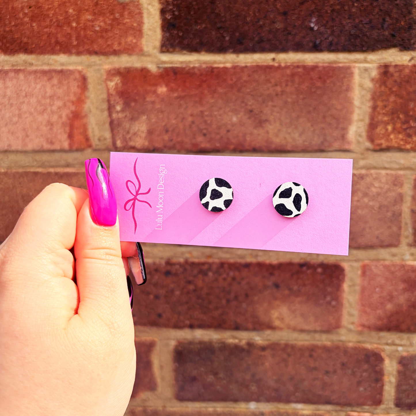 Cow Print Studs