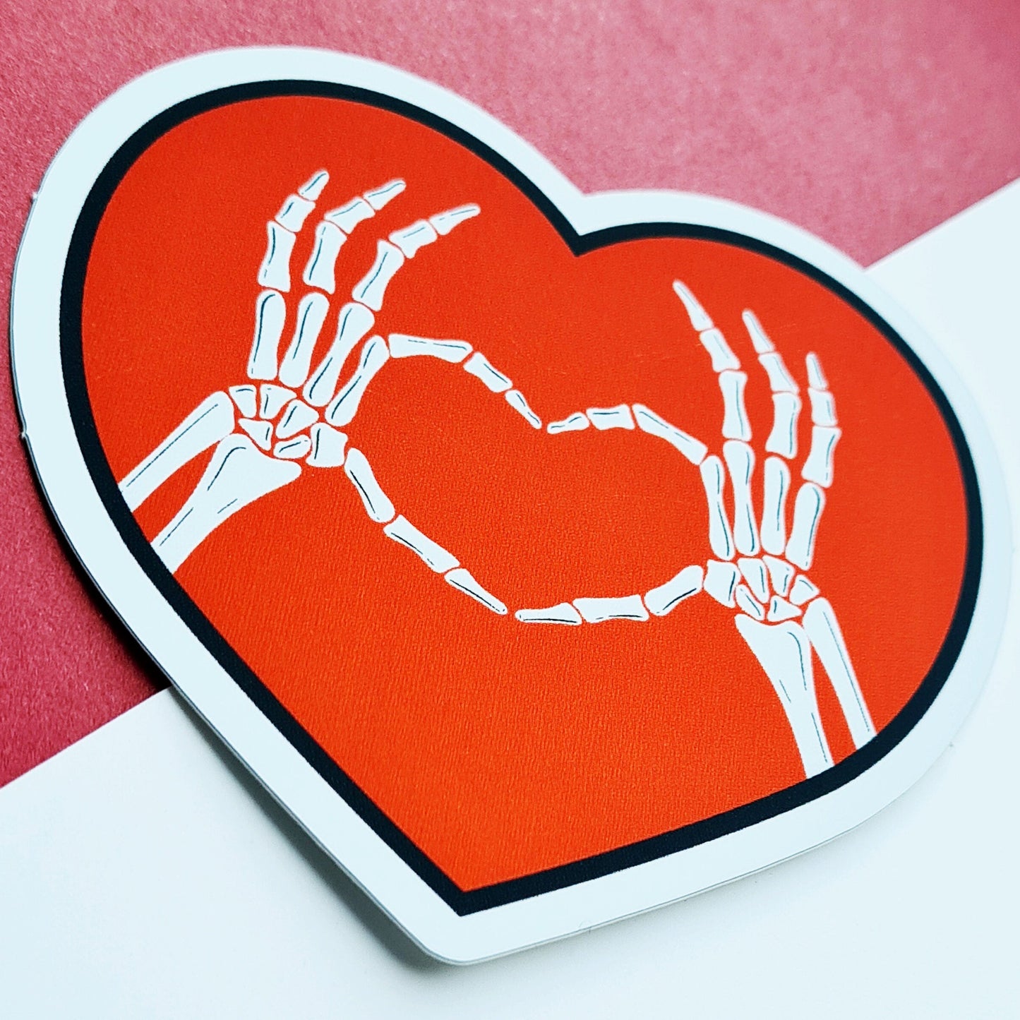 Matte Metallic Skeleton Love Sticker