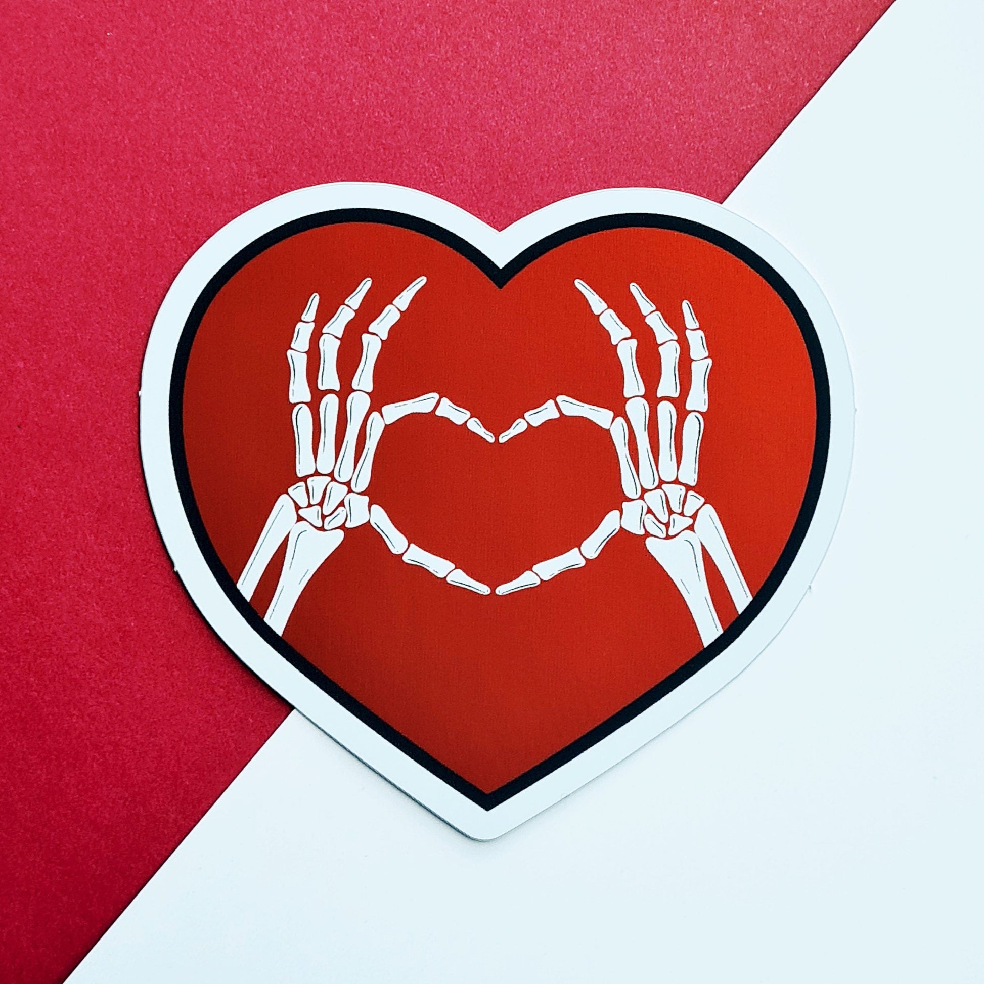 Matte Metallic Skeleton Love Sticker