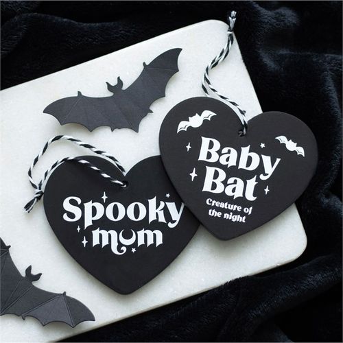 Baby Bat & Spooky Mum Hanging Sign (Set of 2)