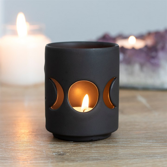 Black Triple Moon Tealight Holder