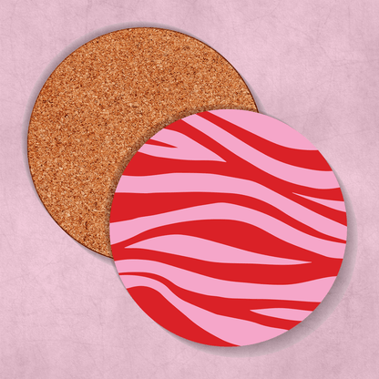 Pink Zebra Print Coaster